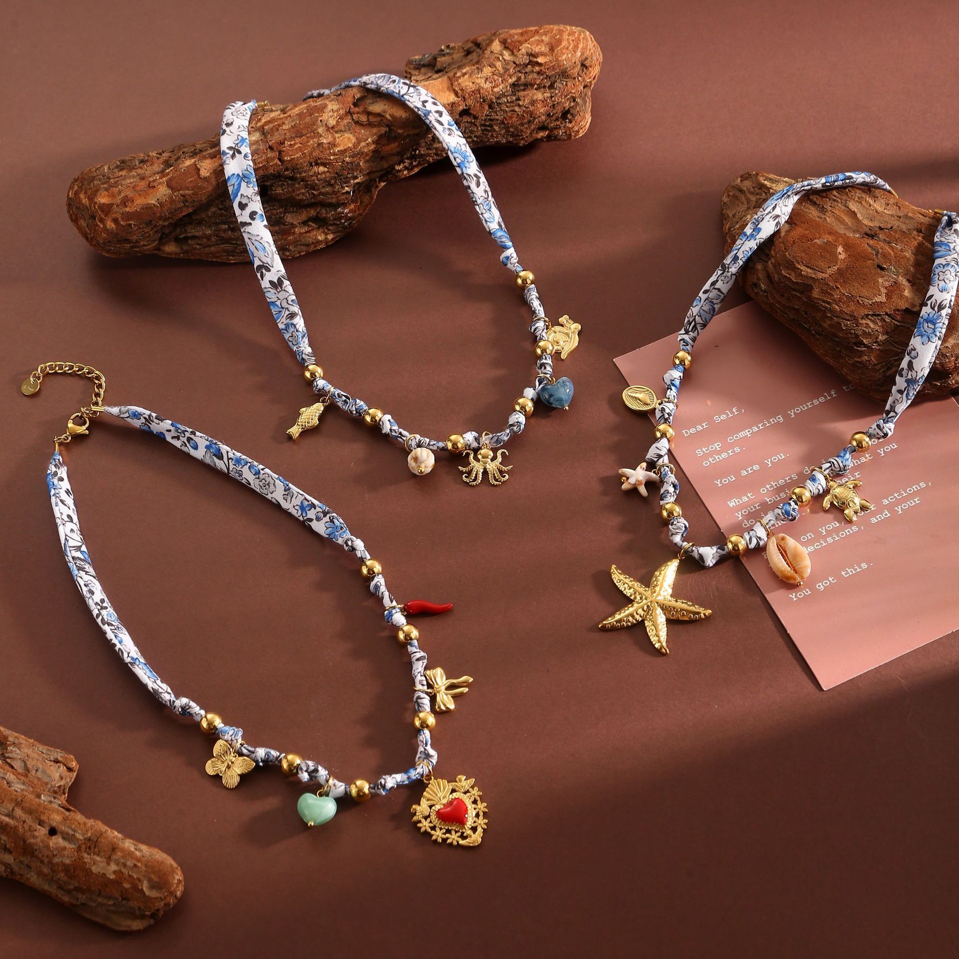Stainless Steel Starfish Conch Shell Pendant Necklace Women's Luxury Fashion Versatile Clavicle Chain Jewelry  Style