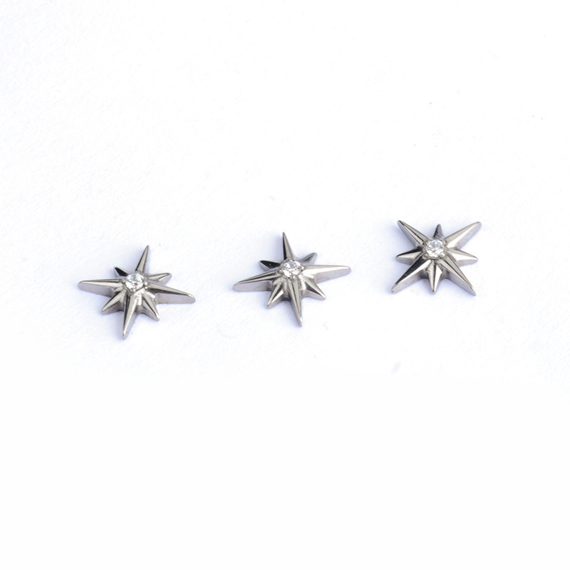 High-Quality Titanium Alloy Star-Shaped Zircon Piercing Jewelry Accessories Premium Quality Fashion Ear Clips Geometric Pattern Ear Cartilage Rings And Ear Studs