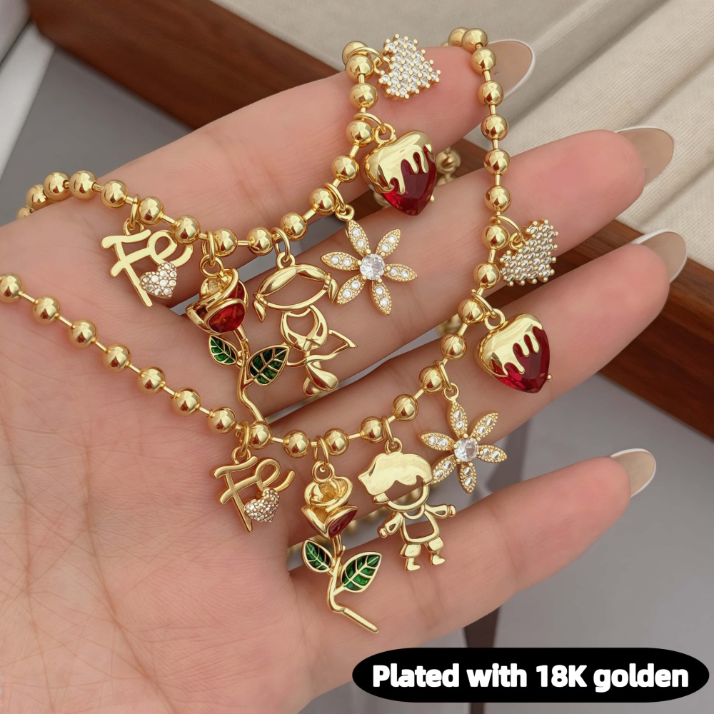 18K Gold Plated Copper Pendant Necklace Fashionable Drip Style Accessories For Women Men Couples Friends Daily Wear Party Jewelry Gifts