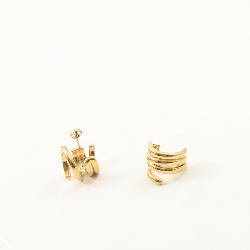 Stainless Steel 18K Gold Plated Earrings Retro Minimalist Style Women's Jewelry Accessories For Date Travel Weekend Holiday