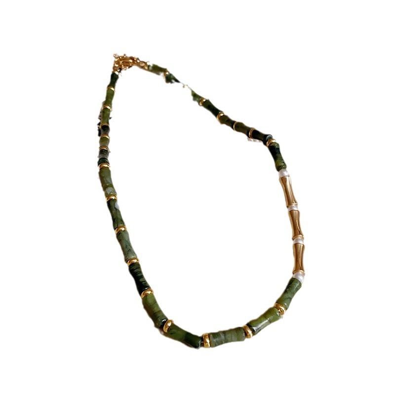 New Chinese Style Natural Stone Pearl Necklace Bamboo Node Fresh Style Commute Women's Fashion Versatile Collarbone Chain
