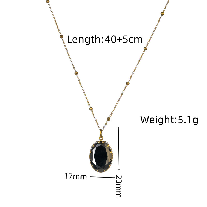 Luxury Handmade Natural Stone Gold Plated Stainless Steel 14K Necklace Ladies Casual Elegant Ins Style Jewelry Accessories