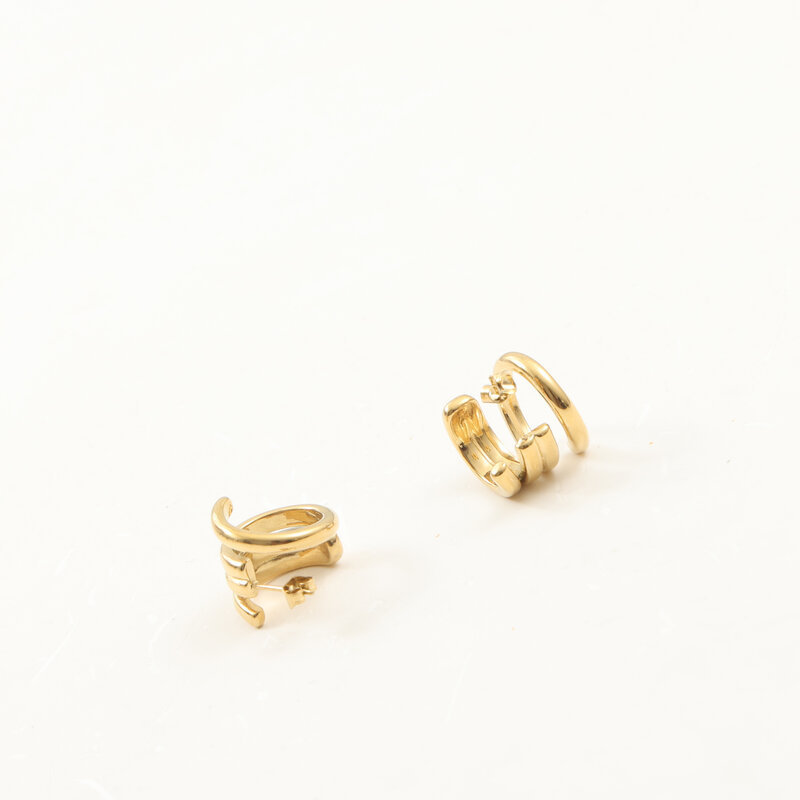 Stainless Steel 18K Gold Plated Earrings Retro Minimalist Style Women's Jewelry Accessories For Date Travel Weekend Holiday