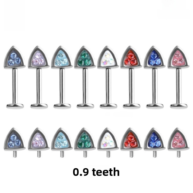 Fashion Czech Diamond Cat Ear Studs Sharp Demon 0.9 Teeth Titanium Alloy Ear Bone Studs High-end Women's Jewelry Accessories