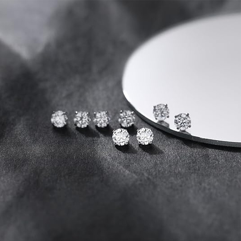 Titanium Alloy Lip Studs Earrings Belly Button Nose Studs External Tooth Screw Piercing Accessories With 5A Zirconia Stones