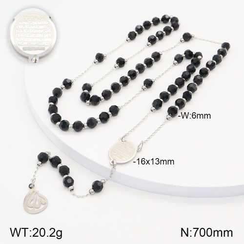 18K Gold Plated 304 Stainless Steel Cross Buddha Bead Necklace For Women Fashion Gold Glossy Religious Elegant Classic Style Lobster Clasp Pendant Necklace