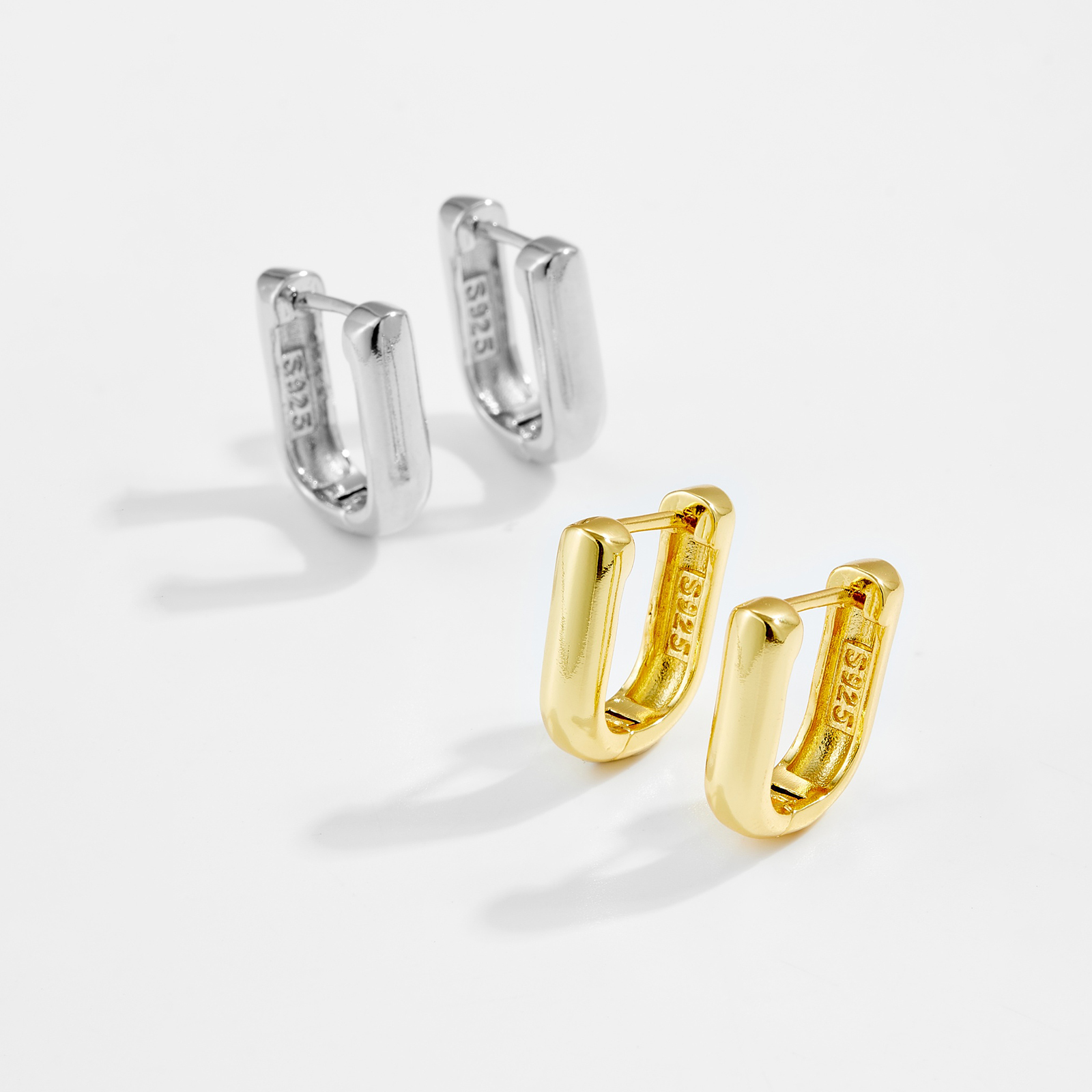 Elegant Fashionable U-Shaped Earrings Versatile Classic Daily Wear Copper Material Gold Plated Commute Style Women's Jewelry