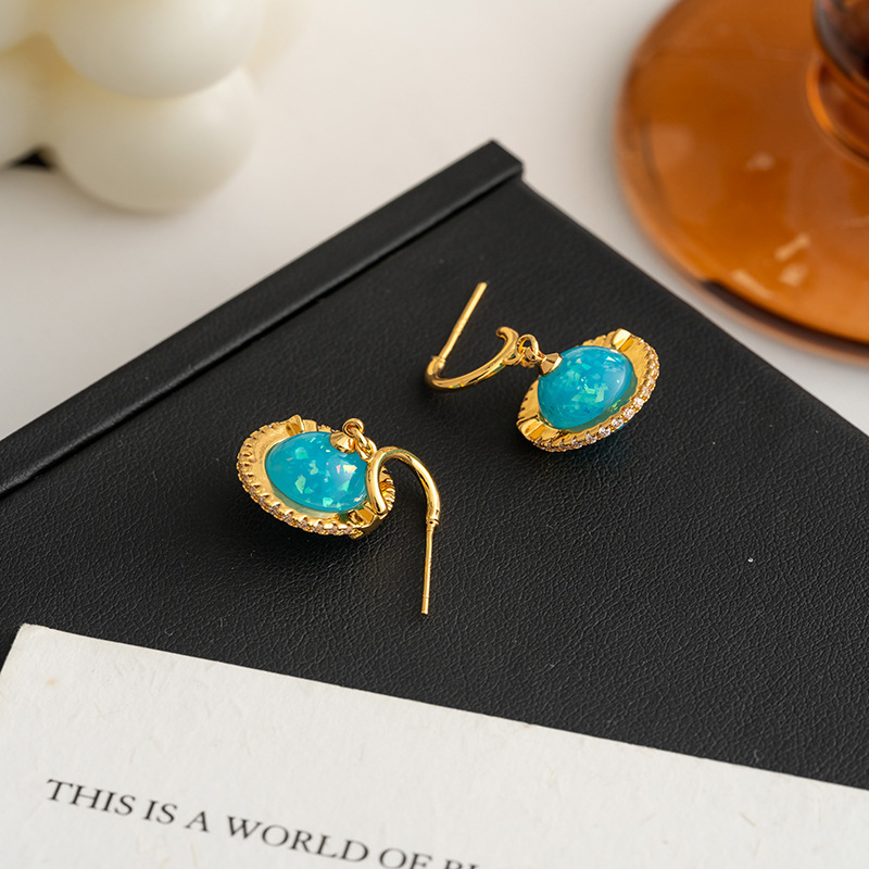 New Saturn Natural Stone 3D Earrings Necklace Set Versatile Luxury Feelings Star Planet Ear Jewelry Women's Fashion Accessories