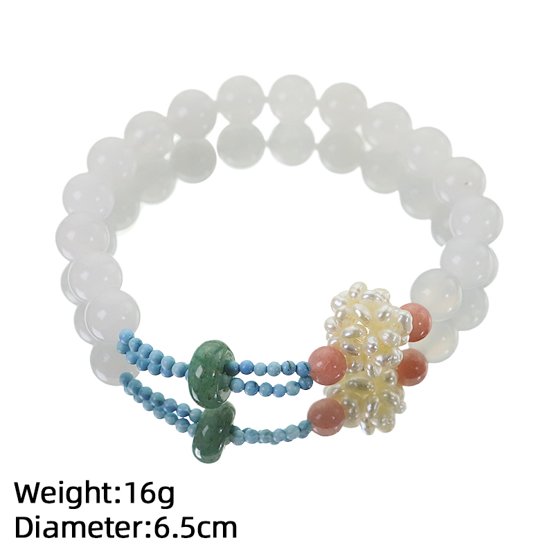 Original Natural Pearl Turquoise Natural Stone Bracelet For Women DIY Beaded Bracelet Simple Elegant Versatile Bangle Jewelry