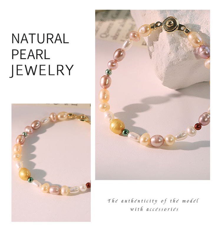 Original Natural Pearl Baroque Bracelet Vacuum Electroplating (In Furnace) Plated With 18K Real Gold Fashion Simple Handmade Jewelry Versatile High-end Bracelet Jewelry