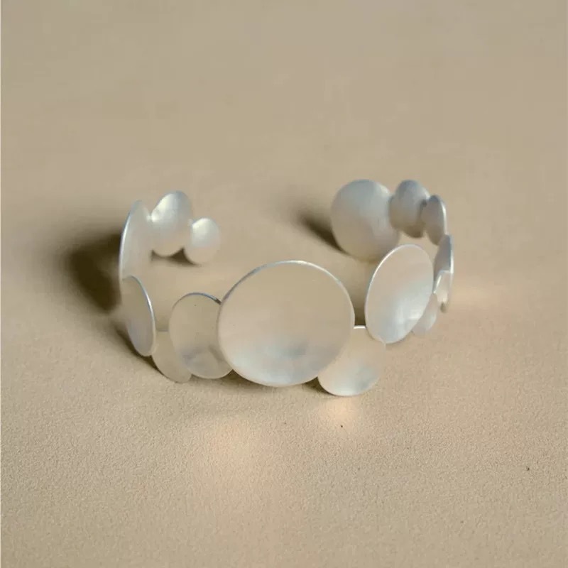 Fashionable Versatile Round Burnished Bracelet Ring Set For Women Irregular Design Luxury Minimalist Hand Jewelry Accessories