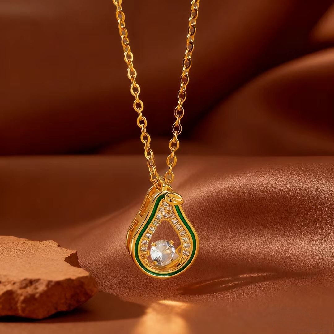 Titanium Steel Necklace For Women, Zinc Alloy Pendant, Collarbone Chain Jewelry, Rose Gold Gold Non-Fading Real Gold Plated