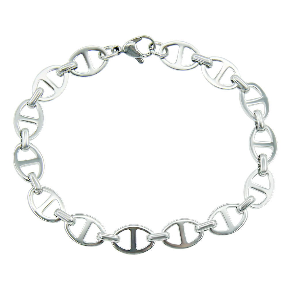New Stainless Steel Necklace Fashionable Hollow Pig Nose Titanium Steel Bracelet Unisex Polished Craft Animal Zodiac Design