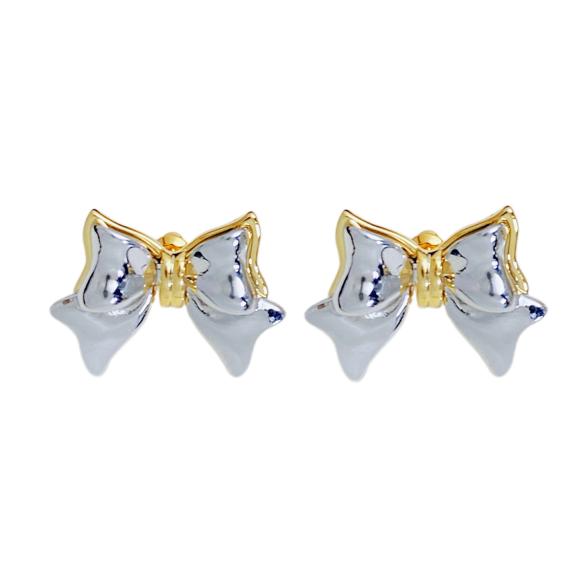 Basharly Butterfly Knot Color Collision Earrings Women's S925 Silver Needle Simple Design Sense Hoop Earrings Fashion Jewelry