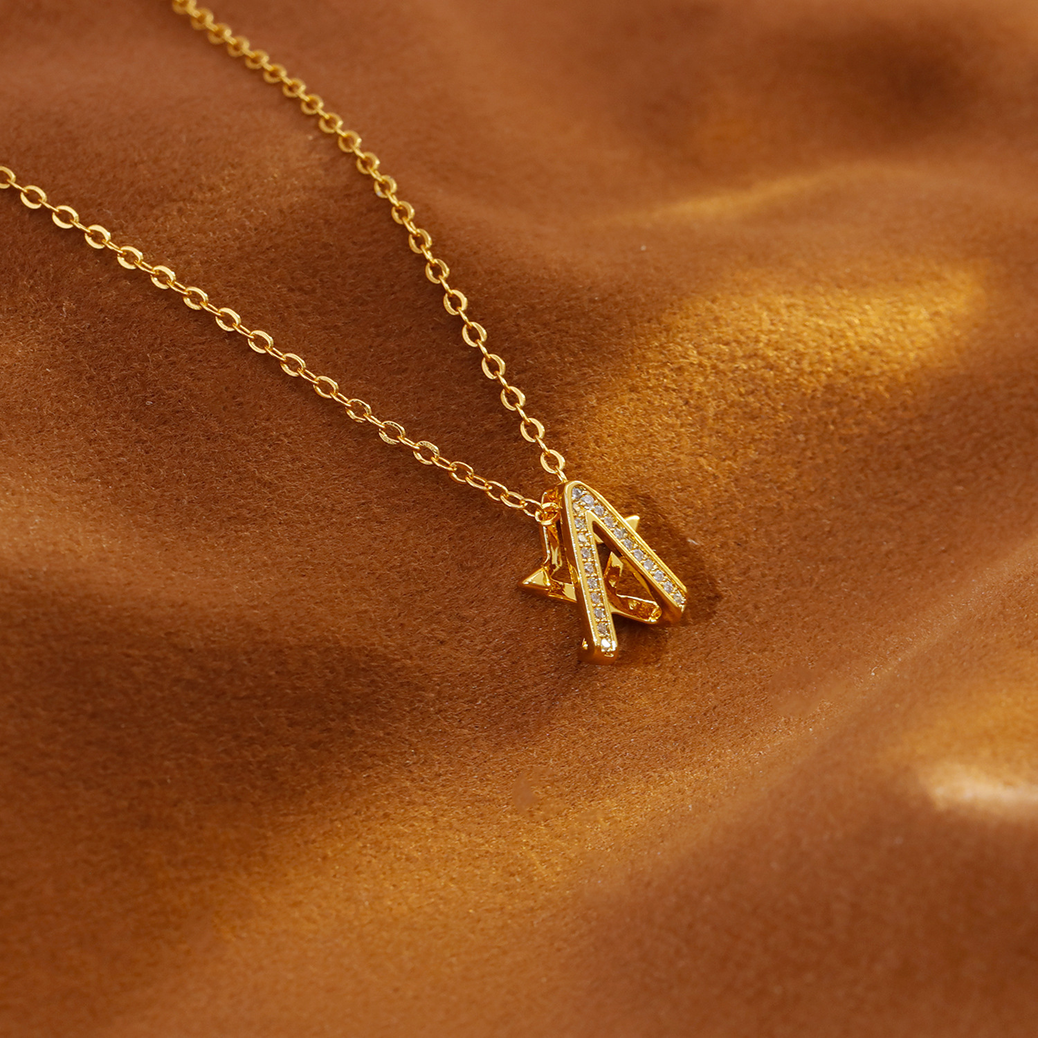 Luxury Commuting Diamond Embedded Necklace Fashionable OL Style Geometric Pattern Copper Material Women's Accessory Choker