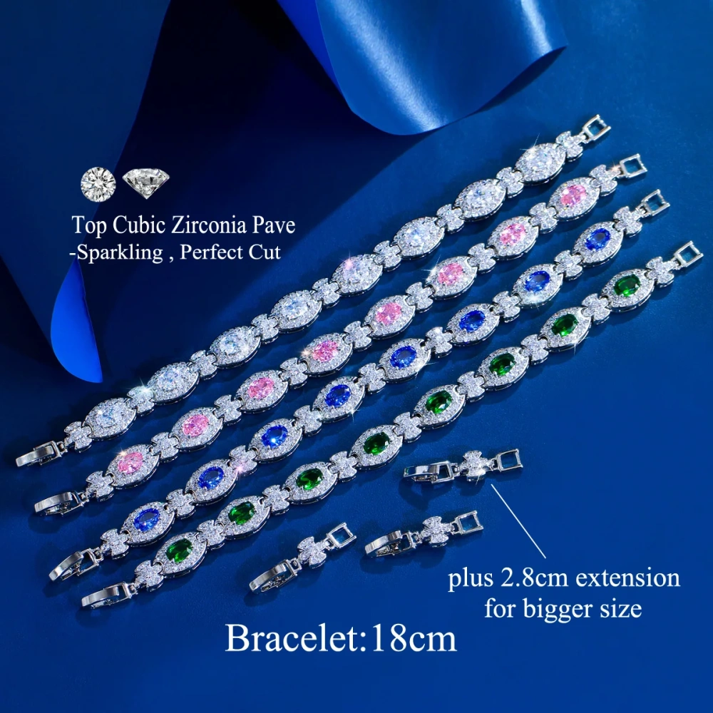 Delicate Shiny White Cubic Zircon Inlaid Tennis Bracelets For Women High Quality Party Accessories Jewelry Gift