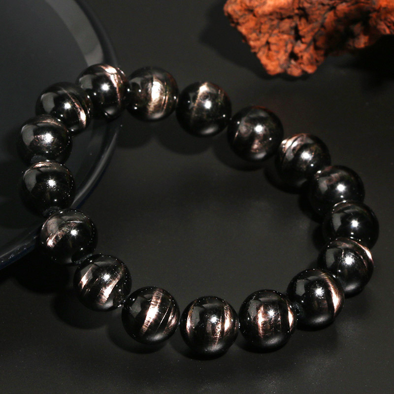 Natural Crystal Lucky Stone Bracelet Eye-Catching Egyptian Wealth Stone Sea Tang Crystal Color Gem Bracelet Unisex Geometric Pattern Polished Surface