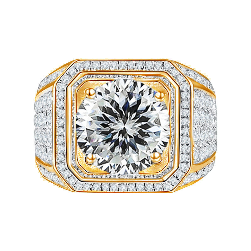 1.0ct Round Brilliant Cut 925 Sterling Silver Moissanite Round Square Rings Colorless(DEF) Moissanite GRA Certificate