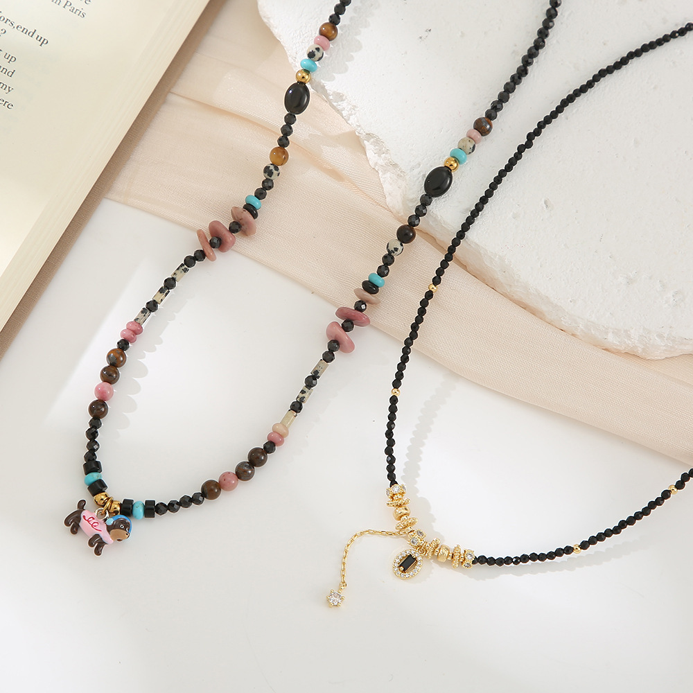 Double Layer Dog Tassel Necklace Knitted Jewelry Chain Suitable For Sweaters Autumn Winter Accessories