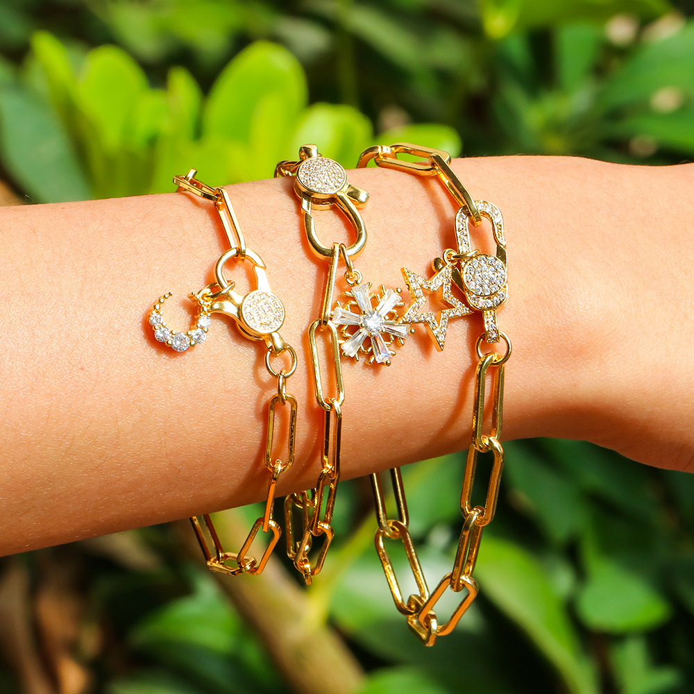 Simple Sun Flower Oval Hollow Copper Bracelet Wholesale