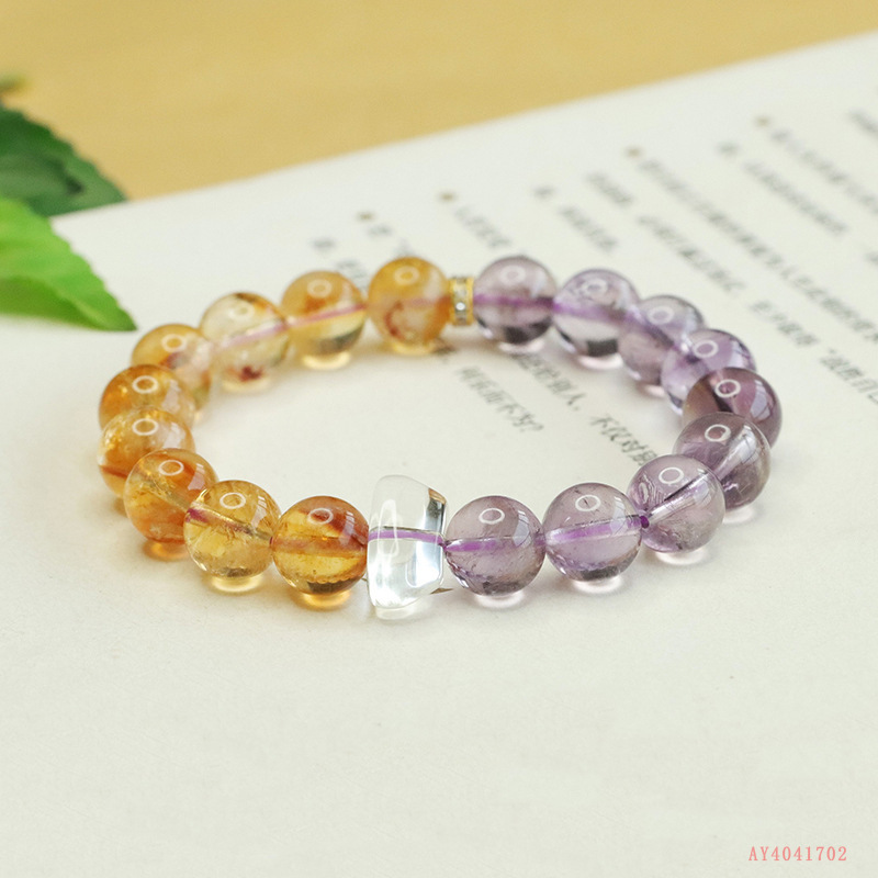 Aiyu Purple Yellow Crystal Bead Bracelet Luxury Style Jewelry Accessories Factory Direct Live Broadcast AY4041702