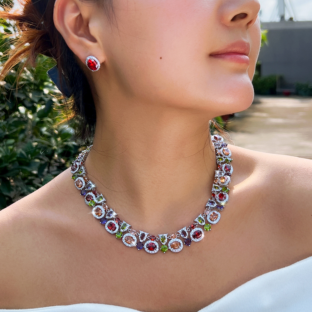 Simple Style Classic Style Geometric 302 Stainless Steel Synthetics Electroplated 18K Real Gold Plated Beaded Chain Necklace In Bulk