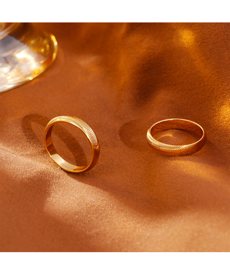 Trendy 2025 TikTok Ring Unique Design Simple Versatile Copper Plated 18K Gold Plain Band Finger Ring For Women Personality