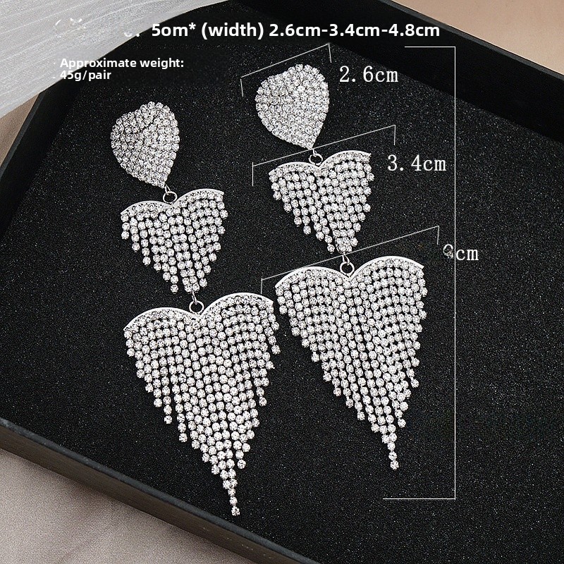 Long Tassel Earrings For Women French Crystal Pendant Earrings Date Jewelry Accessories