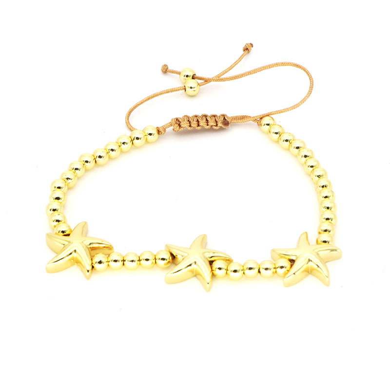 Fashionable  Pearl Beaded Bracelet Star And Snail Shell Summer Bohemian Style Imitation Pearl Bracelet
