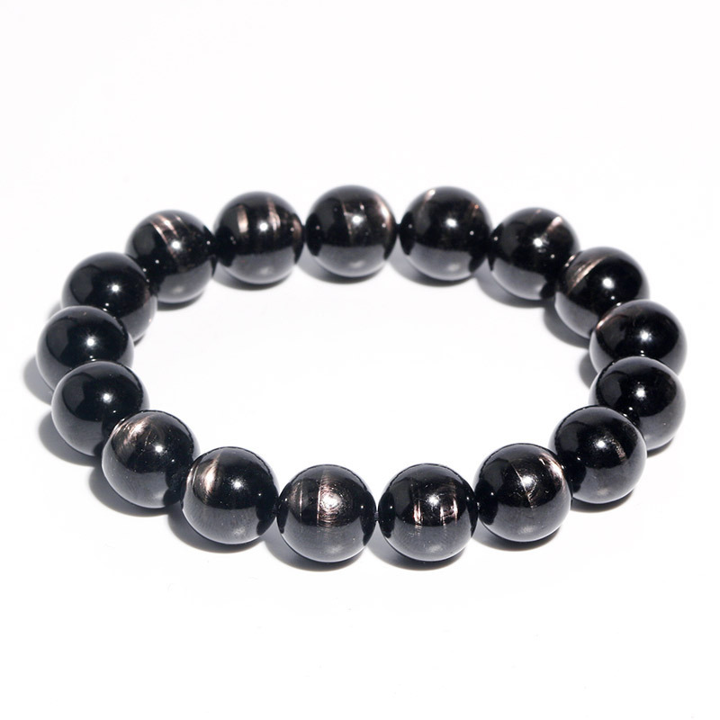 Natural Crystal Lucky Stone Bracelet Eye-Catching Egyptian Wealth Stone Sea Tang Crystal Color Gem Bracelet Unisex Geometric Pattern Polished Surface