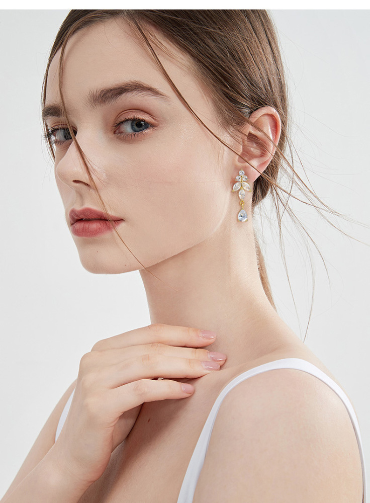 Water Droplets Copper Classic Style Earrings Necklace