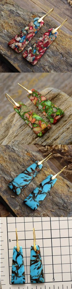 Bohemian Geometric Pendant Earrings Trendy Ins Jewelry Accessories Women's Luxury Style Star Sign Heart Shape Copper Earrings