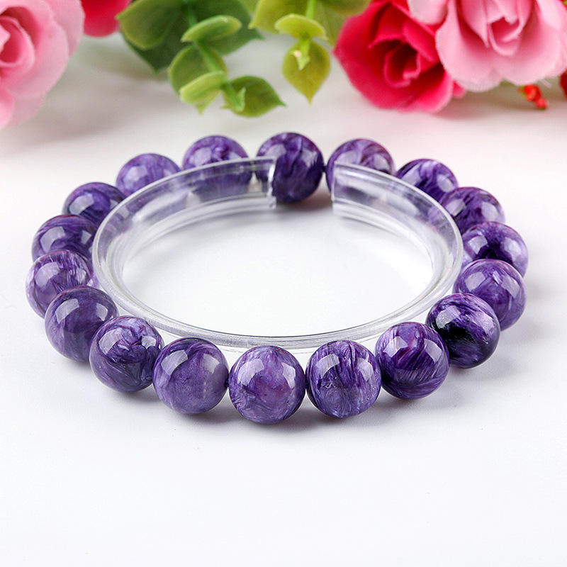 Natural Purple Dragon Crystal Bracelet Charoite Stone Full Dragon Pattern King Purple Nine Purple Fire Versatile Bracelet