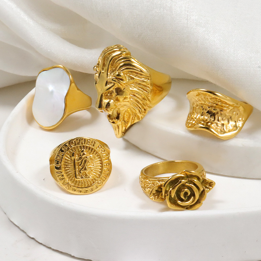 Trendy Roman Style Titanium Steel Rings For Men And Women  Hip Hop Punk Fashion Jewelry Accessories