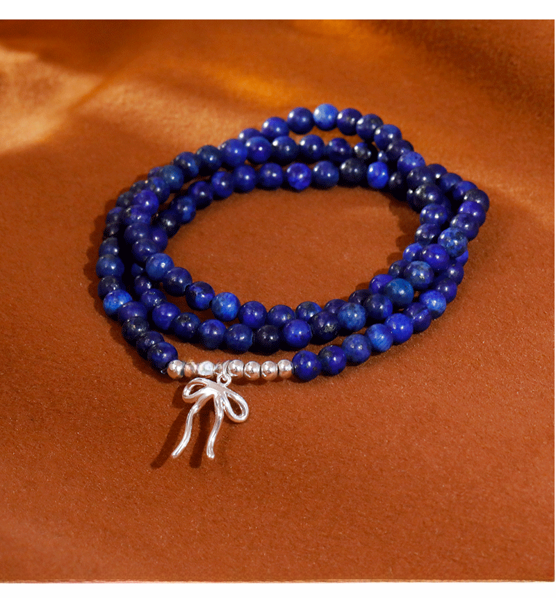 Original Design Double Wear Lapis Lazuli Beaded Bracelet Necklace 2025 TikTok Trend Chinese Style Fashion Jewelry Accessories