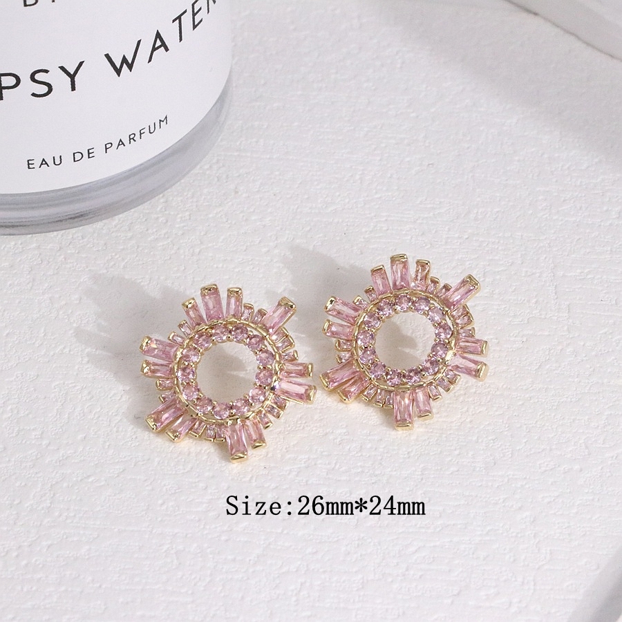 European And American Fashion Exquisite Inlaid Rhinestone Sunflower Earrings For Women, Light Luxury High-end Fashion Simple Ultra-sparkling Luxurious Korean Version Earrings