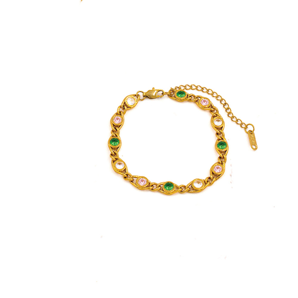 PVD Coated 18K Gold Real Gold Plated Round Copper Simple Style Shiny Waterproof Non Tarnish Bracelets Necklace