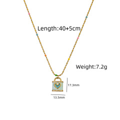 Blue Love Lock Necklace