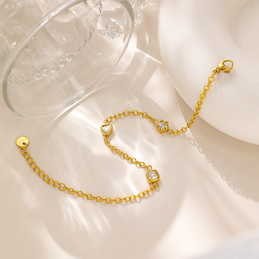 Titanium Steel Zircon Star Pendant Bracelet Multifunctional Simple Women's Jewelry Accessories