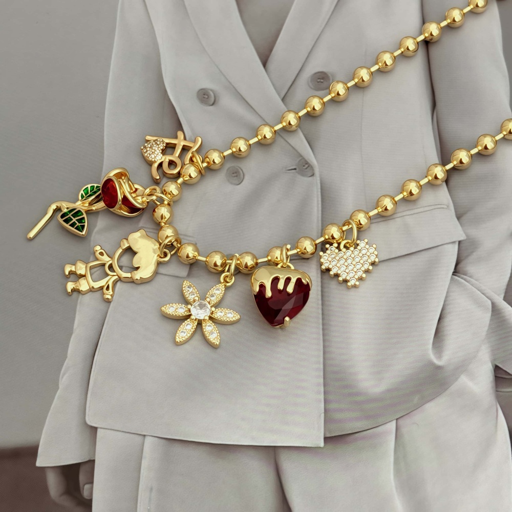 18K Gold Plated Copper Pendant Necklace Fashionable Drip Style Accessories For Women Men Couples Friends Daily Wear Party Jewelry Gifts