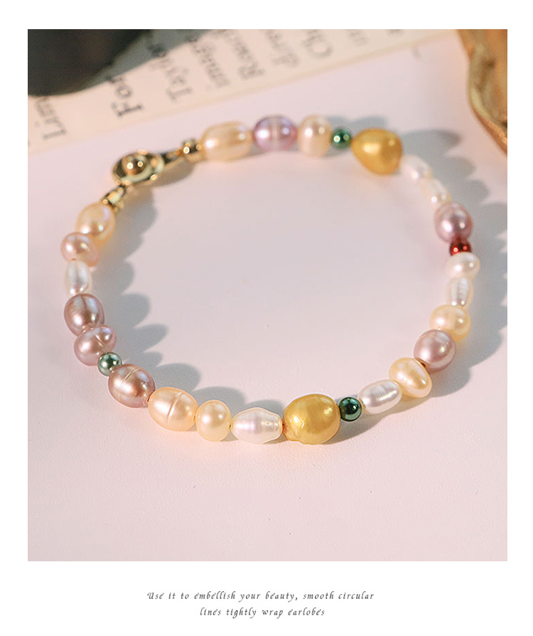 Original Natural Pearl Baroque Bracelet Vacuum Electroplating (In Furnace) Plated With 18K Real Gold Fashion Simple Handmade Jewelry Versatile High-end Bracelet Jewelry