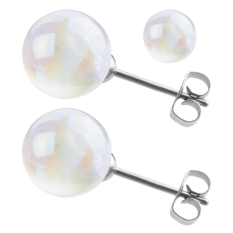 Fashion Starry Sky Mabe Imitation Natural Pearl Earrings For Women Elegant Affordable Luxurious Versatile Titanium Alloy Geometric Pattern Ear Soft Cartilage Ring And Stud Earrings Artificial Pearl