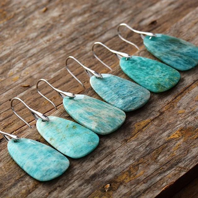 Modern High-End Geometric Tianhe Stone Pendant Earrings Elegant  Style Jewelry Accessories For Women