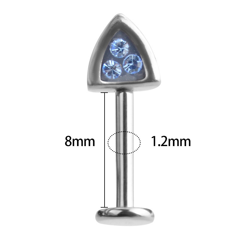 Fashion Czech Diamond Cat Ear Studs Sharp Demon 0.9 Teeth Titanium Alloy Ear Bone Studs High-end Women's Jewelry Accessories