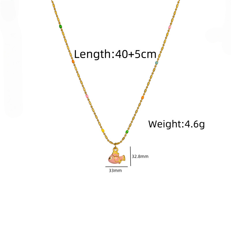 304 Stainless Steel Fish Pendant Necklace Cute Fat Fish Design Elegant Fashion Accessories Ladies European American Style Jewelry