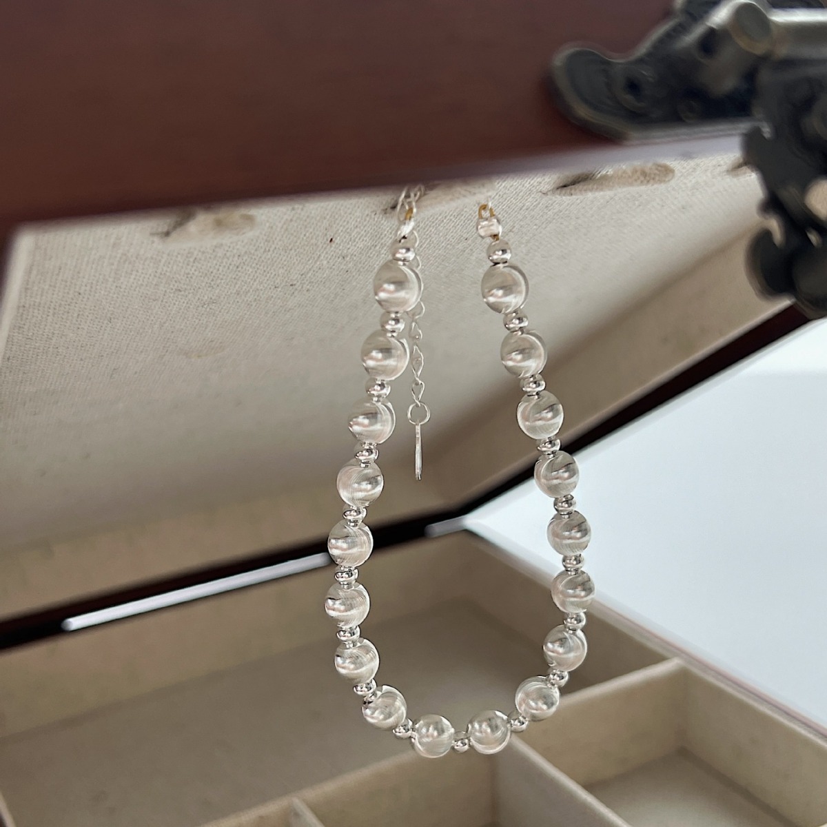 New S925 Pure Silver Cat Eye Bracelet Women's Ins Unique Design Cold Style High Quality Doll And Zodiac Patterns