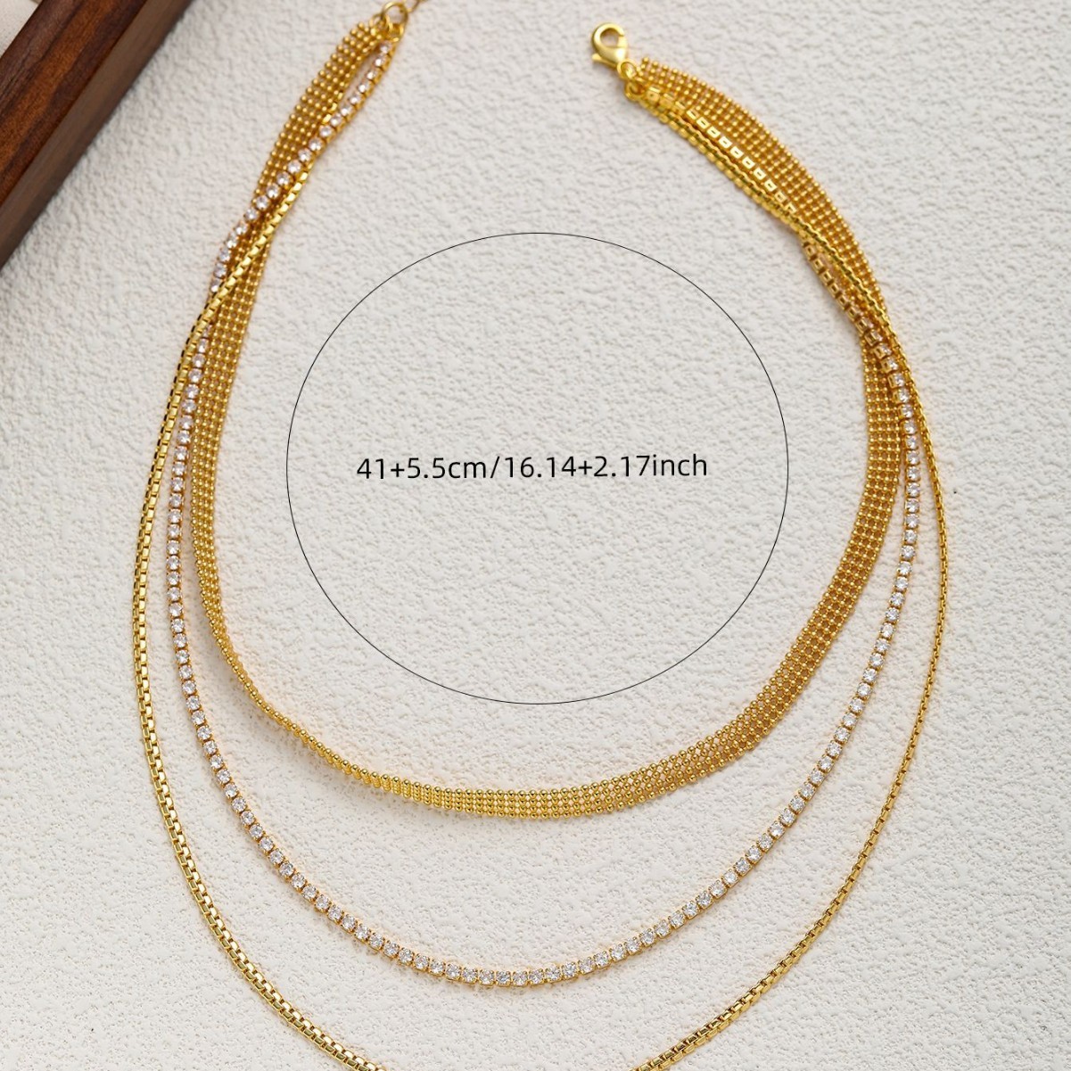 Gold-plated Stainless Steel Snake Bone Chain Necklace Ladies Multi-layer Jewelry Accessories Geometric