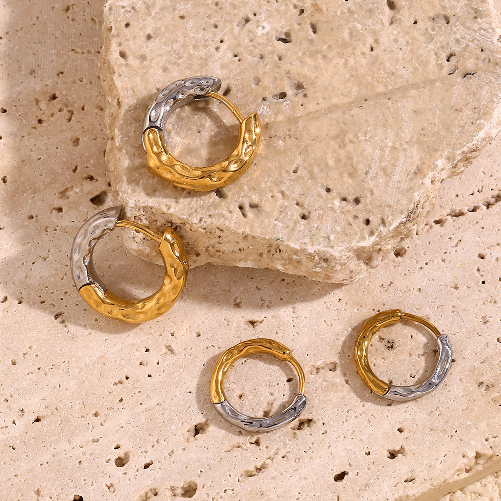 PVD Coated Real Gold Plated 18K Gold Irregular Geometric 304 Stainless Steel Vintage Style Classic Style Waterproof Non Tarnish Earrings