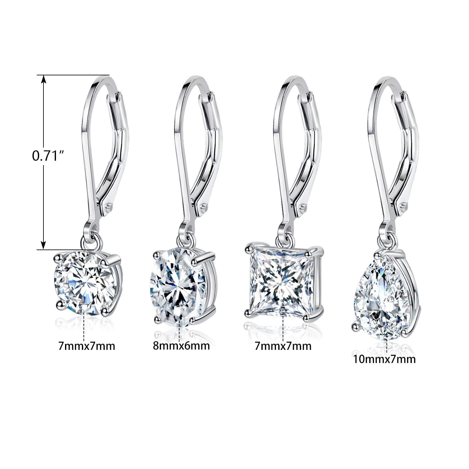 Fashion Four-Piece Copper Earring Set, Four-Prong Inlaid Zircon, Directly Shipped From Factory, Elegant Jewelry Accessories