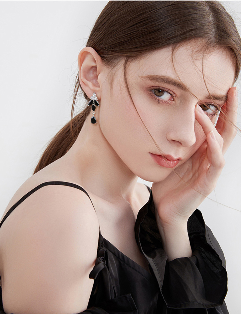 Water Droplets Copper Classic Style Earrings Necklace